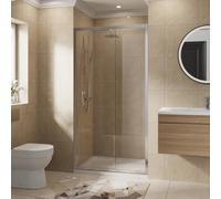 NRG 1000x1900mm Shower Enclosures Single Sliding Shower Door Chrome Framed | 6mm Safety Tempered Glass, Shower Room, Space Saving, Wet Room, Corner Entry, Easy to Clean, Bathroom