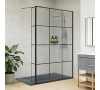 NRG 1000x1950mm Grid Walk in Shower Enclosure 8mm Easy Clean Glass Wetroom Screen Panel Door with 1400x800mm SMC Anthracite Rectangle Shower Tray +215mm Return Panel