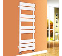 NRG 1000x450 Flat Panel Heated Towel Rail Bathroom Rad Radiator Gloss White for Living Room and Kitchen