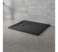 NRG 1000x800mm Black Rectangle Shower Base Tray SMC Slate Effect