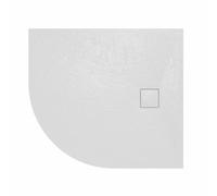 NRG 1000x900mm Offset Quadrant White Wetroom Shower Base Tray SMC | Slate Effect, Slip Resistance, Easy to Clean, Shower Enclosure Base Tray, Durable Shower Tray for Shower Door, Wetroom