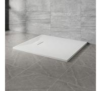 NRG 1000x900mm SMC Rectangle Shower Tray White with Fast Flow Waste for Bathroom Enclosures