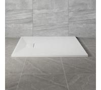 NRG 1100x900mm White SMC Rectangle Shower Tray Slip-Resistance Bathroom Shower Enclosure Base Tray