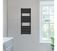 NRG 1200 x 450 mm Designer Flat Panel Heated Towel Rail Radiators Black Bathroom Radiator