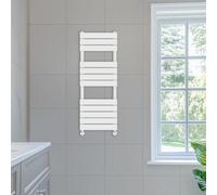 NRG 1200 x 450 mm Designer Flat Panel Heated Towel Rail Radiators Gloss White Bathroom Radiator