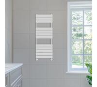 NRG 1200 x 450mm Designer Flat Panel Heated Towel Rail Radiators Chrome