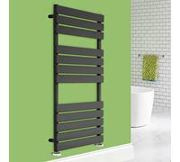 NRG 1200 x 600 mm Designer Flat Panel Heated Towel Rail Anthracite Bathroom Radiator for Living Room and Kitchen