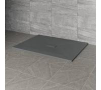 NRG 1200x1000mm Anthracite Rectangle Shower Base Tray SMC Slate Effect Slip-Resistance Bathroom Shower Enclosure Tray