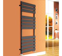 NRG 1200x450 Flat Panel Heated Towel Rail Bathroom Rad Radiator Anthracite