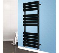 NRG 1200x600 Flat Panel Heated Towel Rail Bathroom Rad Radiator Black
