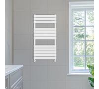 NRG 1200x600 Flat Panel Heated Towel Rail Bathroom Rad Radiator Gloss White