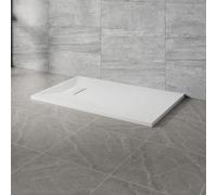 NRG 1200x700mm White Rectangle Shower Base Tray SMC Slate Effect Slip-Resistance Bathroom Shower Enclosure Tray