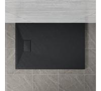 NRG 1200x800mm SMC Rectangle Shower Tray Black Bathroom Shower Base