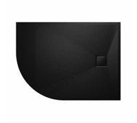 NRG 1200x900mm Offset Quadrant Black Wetroom Shower Base Tray SMC | Slate Effect, Slip Resistance, Easy to Clean, Shower Enclosure Base Tray, Durable Shower Tray for Shower Door, Wetroom