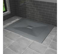 NRG 1300x1000mm Anthracite Shower Base Non-Slip SMC Rectangle Shower Tray with Fast Flow Waste for Bathroom Enclosures