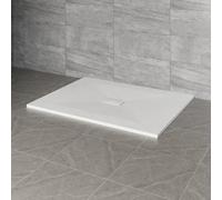 NRG 1400x1000mm White Rectangle Shower Base Tray SMC Slate Effect