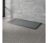 NRG 1400x700mm SMC Rectangle Shower Tray Anthracite Slip-Resistance Bathroom Shower Base Easy to Clean