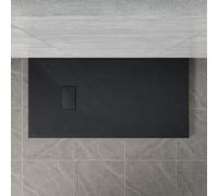 NRG 1400x800mm SMC Rectangle Shower Tray Black Bathroom Shower Base
