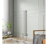 NRG 1500 x 200 mm Gloss White Vertical Cast Iron Radiator Double Panel