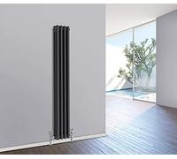 NRG 1500 x 200mm Traditional Anthracite Vertical Cast Iron Style Radiator Triple Panel