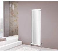 NRG 1500 X 380 mm Gloss White 2 Column Radiators Vertical Central Heating Cast Iron Rads for Bathroom Living Room and Kitchen