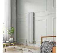NRG 1500 x 380 mm Gloss White Vertical Cast Iron Radiator Triple Panel