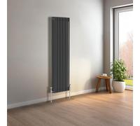 NRG 1500 x 470mm Anthracite Vertical Traditional Column Cast Iron Style Radiator Central Heating Radiator Perfect for Bathrooms, Kitchen, Living Room Triple Panel