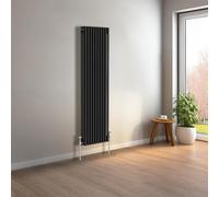 NRG 1500 x 470mm Black Vertical Traditional Column Cast Iron Style Radiator Central Heating Radiator Perfect for Bathrooms, Kitchen, Living Room Triple Panel