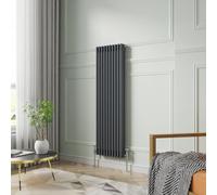 NRG 1500 x 470mm Traditional Anthracite Vertical Cast Iron Style Radiator Triple Panel