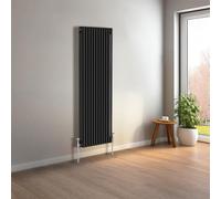 NRG 1500 x 560mm Black Vertical Traditional Column Cast Iron Style Radiator Central Heating Radiator Perfect for Bathrooms, Kitchen, Living Room Triple Panel