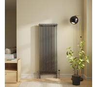 NRG 1500 x 560mm Raw Metal Traditional Cast Iron Style Double Column Vertical Radiator Central Heating Radiator Perfect for Bathrooms, Kitchen, Living Room