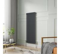 NRG 1500 x 560mm Traditional Anthracite Vertical Cast Iron Style Radiator Double Panel