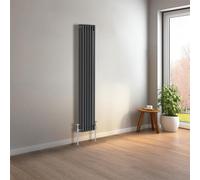 NRG 1500 x 290mm Anthracite Vertical Traditional Column Cast Iron Style Radiator Central Heating Radiator Perfect for Bathrooms, Kitchen, Living Room Triple Panel