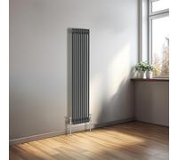 NRG 1500x380 Cast Iron Vertical Radiator Anthracite 2 Column Central Heating Rads