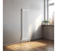 NRG 1500x470 Cast Iron Vertical Radiator Gloss White 2 Column Central Heating Rads