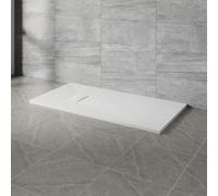 NRG 1500x700mm SMC Rectangle Shower Tray White Slip-Resistance Bathroom Shower Base Easy to Clean