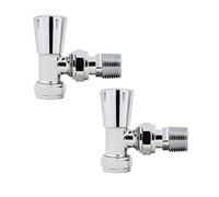 NRG 15mm Chrome Angled Manual Valve Towel Rail Designer Radiator Valve
