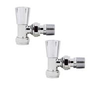 NRG 15mm Chrome Angled Manual Valve Towel Rail Designer Radiator Valves Central Heating Taps