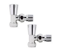 NRG 15mm Chrome Angled Radiator Valve Lockshield Valves Bathroom Central Heating Rad Valves Five Pair