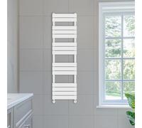 NRG 1600 x 450 mm Designer Flat Panel Heated Towel Rail Radiators Gloss White Bathroom Radiator