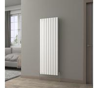 NRG 1600 x 544 mm Column Radiator Gloss White Double Flat Panel with Values