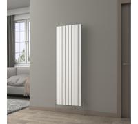 NRG 1600 x 544 mm Column Radiator Gloss White Single Flat Panel with Values