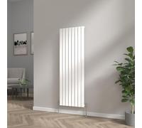 NRG 1600 x 544 Vertical Column Designer Radiator Gloss White Single Flat Panel Bathroom Central Heating