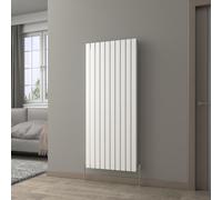 NRG 1600 x 680 mm Column Radiator Gloss White Double Flat Panel with Values