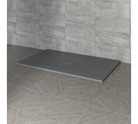 NRG 1600x1000mm SMC Rectangle Shower Tray Anthracite Slip-Resistance Bathroom Shower Base Easy to Clean