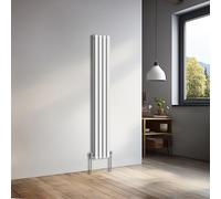 NRG 1600x236 mm Vertical Oval Double Panel Heater Radiators Gloss White