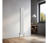 NRG 1600x236mm Vertical Oval Single Panel Heater Radiators Gloss White