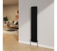 NRG 1600x272mm Black Radiator Vertical Flat Panel Bathroom Double Radiator
