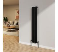 NRG 1600x272mm Black Radiator Vertical Flat Panel Single Radiator