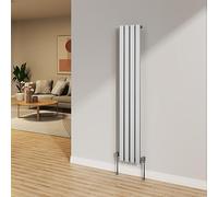 NRG 1600x272mm Chrome Radiator Vertical Flat Panel Single Radiator